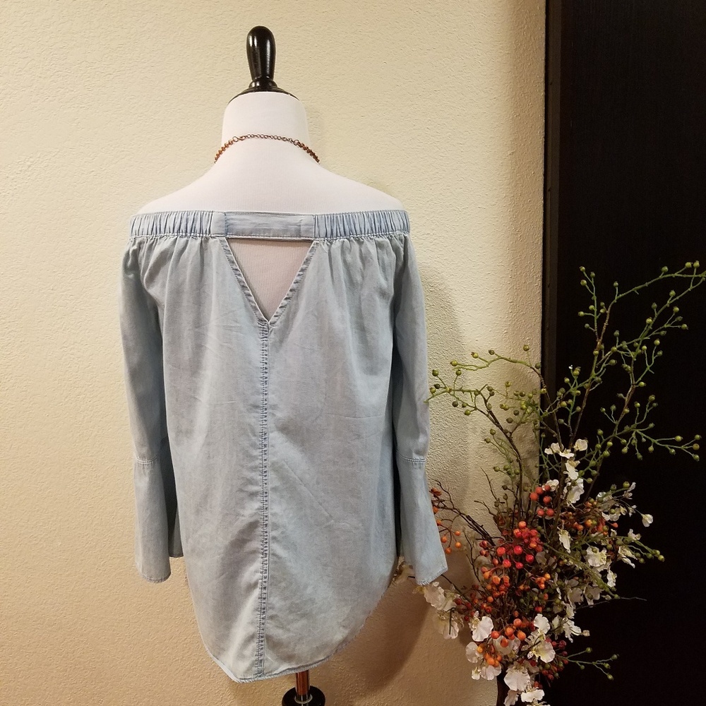 🛍Calvin Klein Jeans Off the Shoulder Blouse Med - Picture 3 of 8